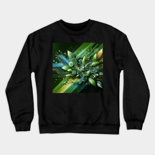 Digital Naturalism: Fusion of Tech and Flora Crewneck Sweatshirt